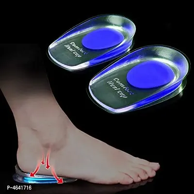 AirSoft Unisex Gel Heel Silicon Heel Pad for Heel Ankle Pain, Heel Spur Shoe Support Cushion Pad Shock for Heels (Free Size, Multicolor, 1 Pair)