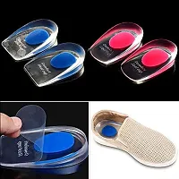 AirSoft Unisex Gel Heel Silicon Heel Pad for Heel Ankle Pain, Heel Spur Shoe Support Cushion Pad Shock for Heels (Free Size, Multicolor, 1 Pair)-thumb2