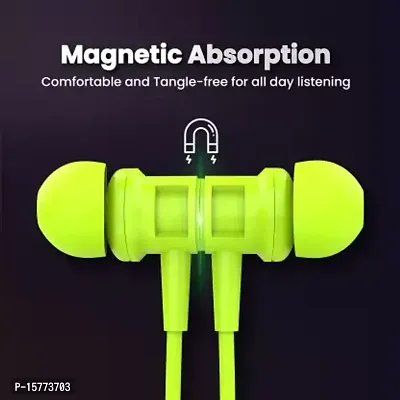 Aroma NB120 Tehalka 40 Hours Playing Time Dual Pairing Bluetooth Neckband Earphone Bluetooth Headset  (Pastel Yellow, In the Ear)-thumb4