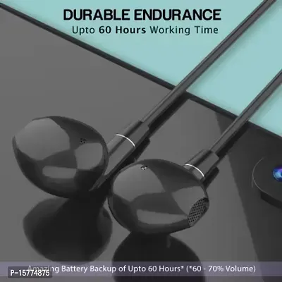Aroma NB119D Dream 60 Hours Playing Time Fast Charging Bluetooth Neckband Earphone Bluetooth Headset  (Black, Silver, In the Ear)-thumb2