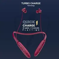 Aroma NB128 Adventure 50 Hours Playtime Fast Charging, Dual Pairing Bluetooth Neckband Bluetooth Headset  (Cherry, In the Ear)-thumb3
