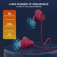 Aroma NB128 Adventure 50 Hours Playtime Fast Charging, Dual Pairing Bluetooth Neckband Bluetooth Headset  (Cherry, In the Ear)-thumb1