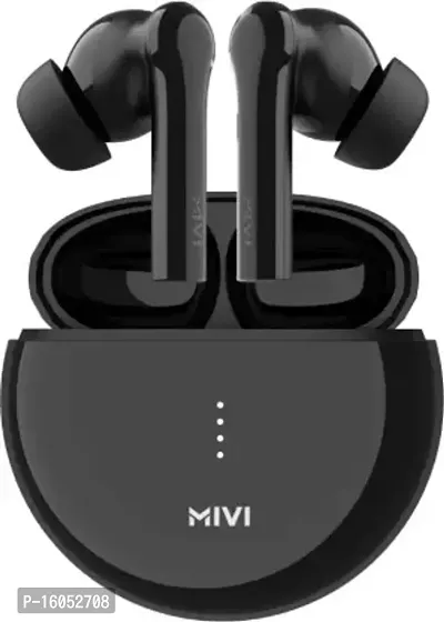 Mivi DuoPods F60 ENC with 50+ Hrs Playtime| Made in India | Powerful Bass | 4 Mics Bluetooth Headset  (Black, True Wireless)-thumb0