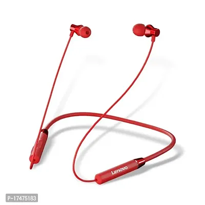 Lenovo HE05 Wireless Bluetooth Earphones, in-Ear Neckband Headphone with Mic (Red)-thumb0
