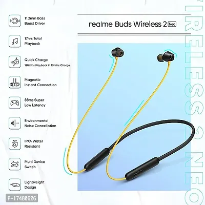 realme Buds Wireless 2 Neo Bluetooth in Ear Earphones with Mic, Fast Charging  Up to 17Hrs Playtime (Black)-thumb3