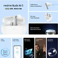 realme Buds Air 3 with Fast Charge  Active Noise Cancellation (ANC) Bluetooth Headset  (Galaxy White, True Wireless)-thumb1