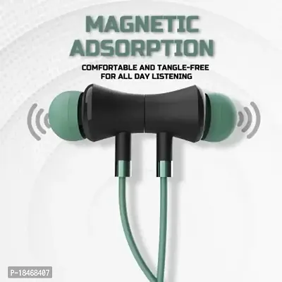 Aroma NB119B Badshah 60 Hours Playing Time Fast Charging Bluetooth Neckband Earphone Bluetooth Headset  (Green, In the Ear)-thumb2