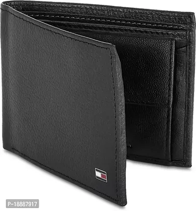 Men Formal Black Genuine Leather Wallet - Regular Size  (4 Card Slots)-thumb0
