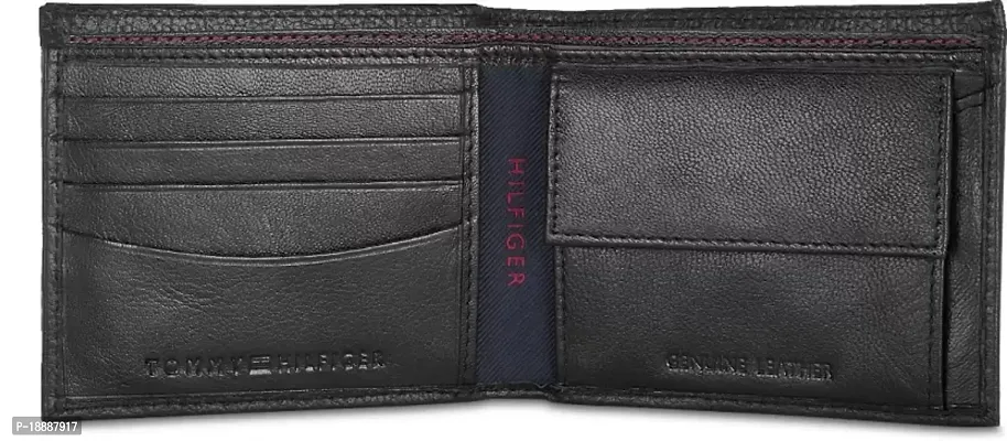 Men Formal Black Genuine Leather Wallet - Regular Size  (4 Card Slots)-thumb4