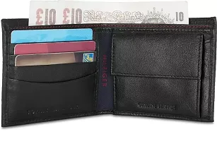 Men Formal Black Genuine Leather Wallet - Regular Size  (4 Card Slots)-thumb2