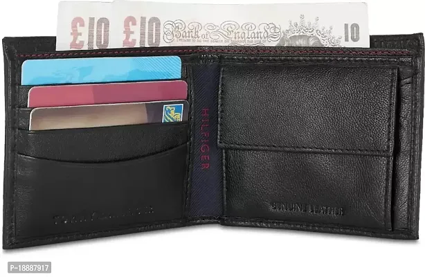 Men Formal Black Genuine Leather Wallet - Regular Size  (4 Card Slots)-thumb3