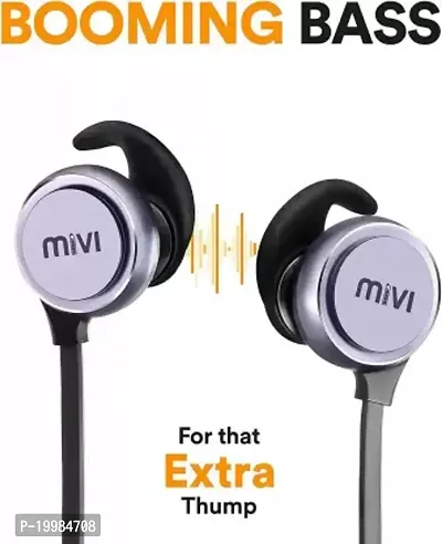 Mivi Thunder Beats Bluetooth Headset  (Gun metal/Black, In the Ear)-thumb2