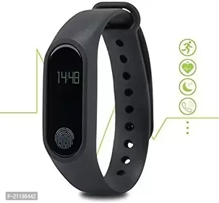 Bingo M2 Black Smart Fitness Band  (Black Strap, Size : Regular)-thumb0