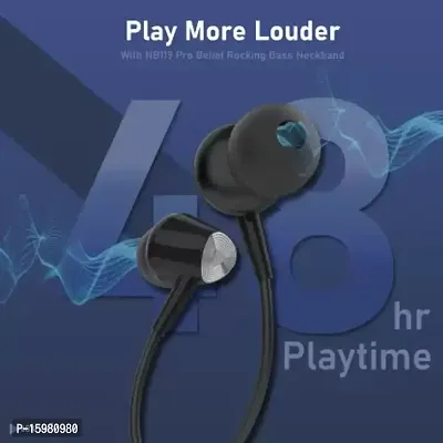 Aroma NB119B Badshah - 40 Hours Playtime Bluetooth Neckband Bluetooth Headset  (Black, In the Ear)-thumb3