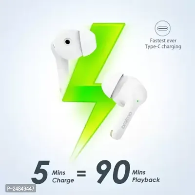 ORAIMO FreePods 3 in Ear TWS Earbuds,36Hrs Playtime ,4-mic ENC Noise Cancelling Bluetooth Headset  (White, True Wireless)-thumb3