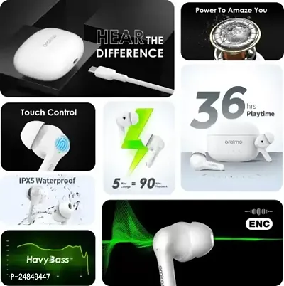 ORAIMO FreePods 3 in Ear TWS Earbuds,36Hrs Playtime ,4-mic ENC Noise Cancelling Bluetooth Headset  (White, True Wireless)-thumb5