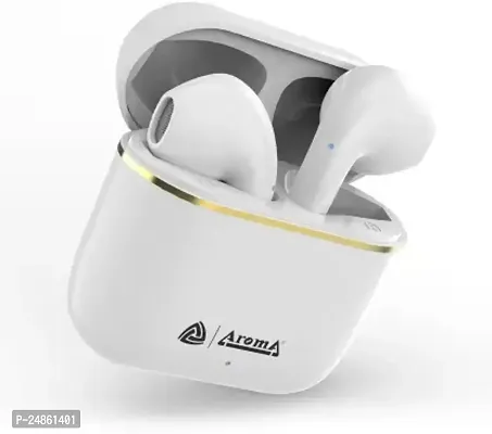 Aroma NB140 Dhamaal 24 Hours* Playtime | Deep Bass | Made In India| TrueWiresless Bluetooth Headset  (WHITE, True Wireless)-thumb0