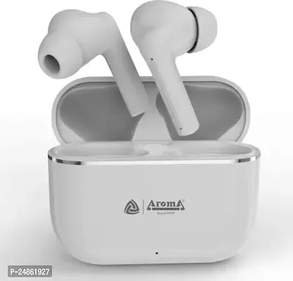 Aroma NB140 Galaxy 50 Hours* Playtime, Deep Bass, Fast Charging True Wireless Earbuds Bluetooth Headset  (White, True Wireless)-thumb0