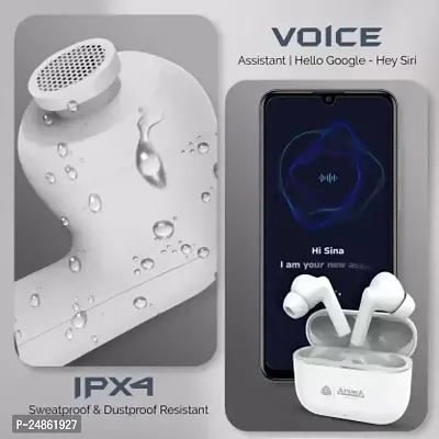 Aroma NB140 Galaxy 50 Hours* Playtime, Deep Bass, Fast Charging True Wireless Earbuds Bluetooth Headset  (White, True Wireless)-thumb2