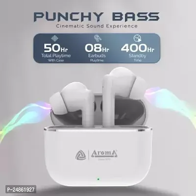 Aroma NB140 Galaxy 50 Hours* Playtime, Deep Bass, Fast Charging True Wireless Earbuds Bluetooth Headset  (White, True Wireless)-thumb4