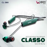 Ubon Classo Series CL-380 with In-built Mic , Upto 24 Hours Playtime Wireless v5.0 Bluetooth Headset  (Green, In the Ear)-thumb1