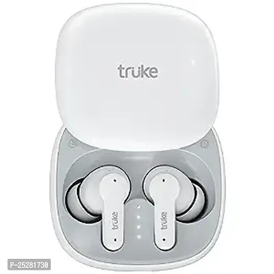 truke Buds S2 Lite True Wireless Made in India Earbuds with MEMS Quad-Mic ENC, 48H Playtime, 10mm Real Titanium Speaker, Gaming Mode, Type-C Fast Charge, AAC Codec, BT 5.1, IPX4 (White)-thumb0