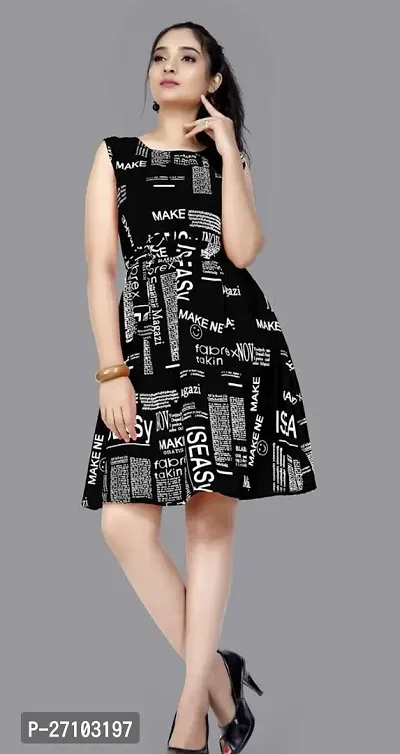 Stylish Black Crepe Dress For Women