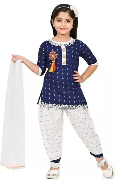 Girls Rayon Stitched Salwar Suit Sets 