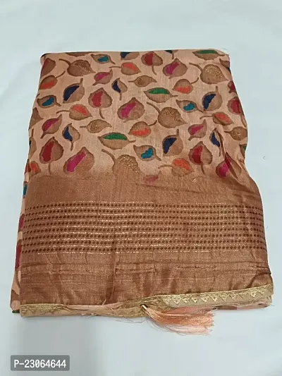 Classic Silk Blend Printed Saree with Blouse piece-thumb0