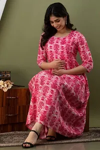 Beautiful Indo-western Pink Printed Rayon Gown-thumb1