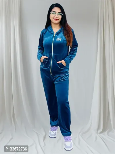 Stylish Winterwear Velvet Night Suit Set For Women