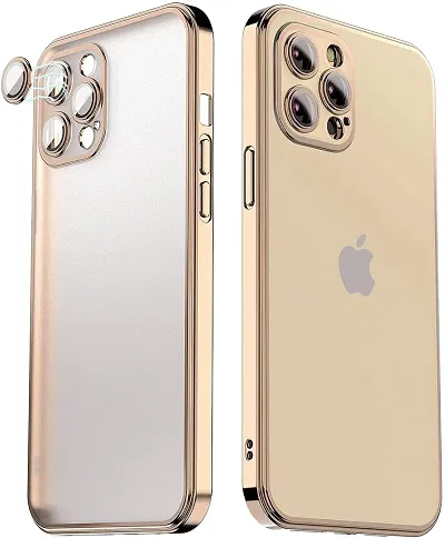 Vihira Ultra Thin Fashion Soft Silicon Transparent Electroplated Laser Plating Luxury Cover Case for Apple iPhone 13 Pro (Gold)