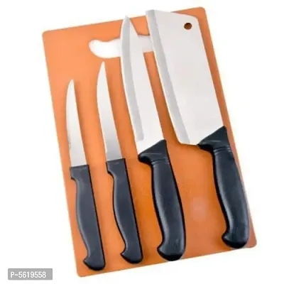 Chopping Board with 5 Pcs Knife Set Vegetable  Meat Cutting Stainless Steel Scissor-thumb3