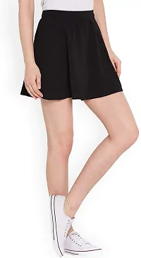 Elegant Black Polyester Solid Skirts For Women-thumb1