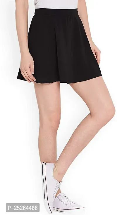Elegant Black Polyester Solid Skirts For Women-thumb2