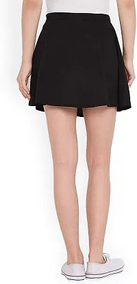 Elegant Black Polyester Solid Skirts For Women-thumb2