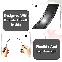 Wardrobe Era - Set of 3 Stylish Black Hair Bands for Women - Wide Plastic Headbands with Teeth Plain Hard Plastic Hairband Non-Slip Hair Band for Girls Combo Pack Hair Accessories-thumb3