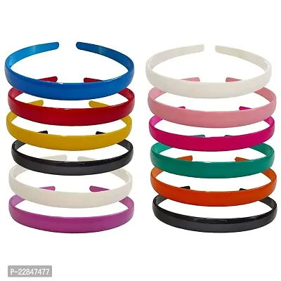 Trends Shopperz - Set of 12 Multicolor Stylish Comfortable and Trendy Hair Bands for Girls - Flexible Hair Bands for Women - Hair Bands for Women - Ladies Hair Band