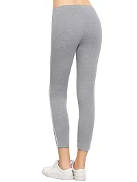 Stylish Silver Cotton Jeggings For Women-thumb1