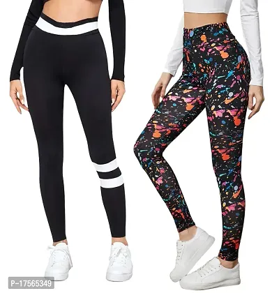 Stylish Multicoloured Poly Lycra Jeggings For Women-thumb0