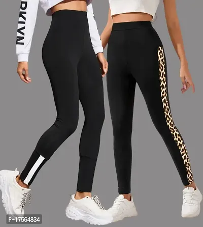 Stylish Black Poly Lycra Jeggings For Women