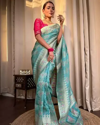 Alluring Art Silk Saree with Blouse piece 