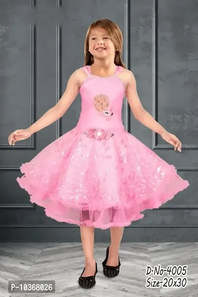 Stylish Cotton Partywear Frocks For Baby Girls And Kids-thumb0