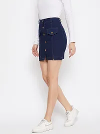 PLAYWEAR Woman's Fashionable Straight Skirt | Casual Slim Fit Denim Mini Skirt for Women-thumb2