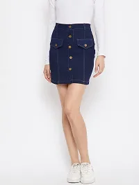 PLAYWEAR Woman's Fashionable Straight Skirt | Casual Slim Fit Denim Mini Skirt for Women-thumb1