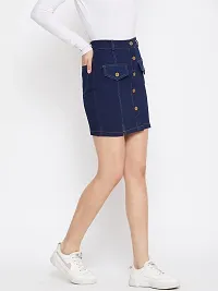 PLAYWEAR Woman's Fashionable Straight Skirt | Casual Slim Fit Denim Mini Skirt for Women-thumb3