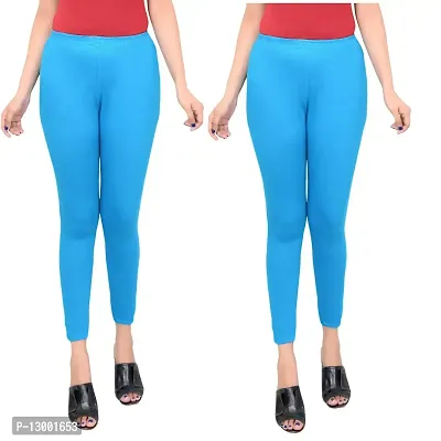 ERRISH Women's Slim Fit Cotton Leggings (101_Blue)
