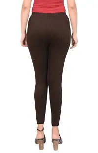 ERRISH ENTERPRISES High Waist Solid Woman Legging for Casual & Formal Wear Cotton Lycra Ankle Length Solid Leggings (Coffee) (M) Regular-thumb3