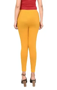 ERRISH Women's Slim Fit Cotton Leggings (101_Black, Mustard Yellow)-thumb3