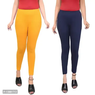 ERRISH ENTERPRISES Women's Regular Fit Cotton Leggings (A_PC_2_M-N / 3XL_Mustard, Navy Blue_3XL)-thumb0